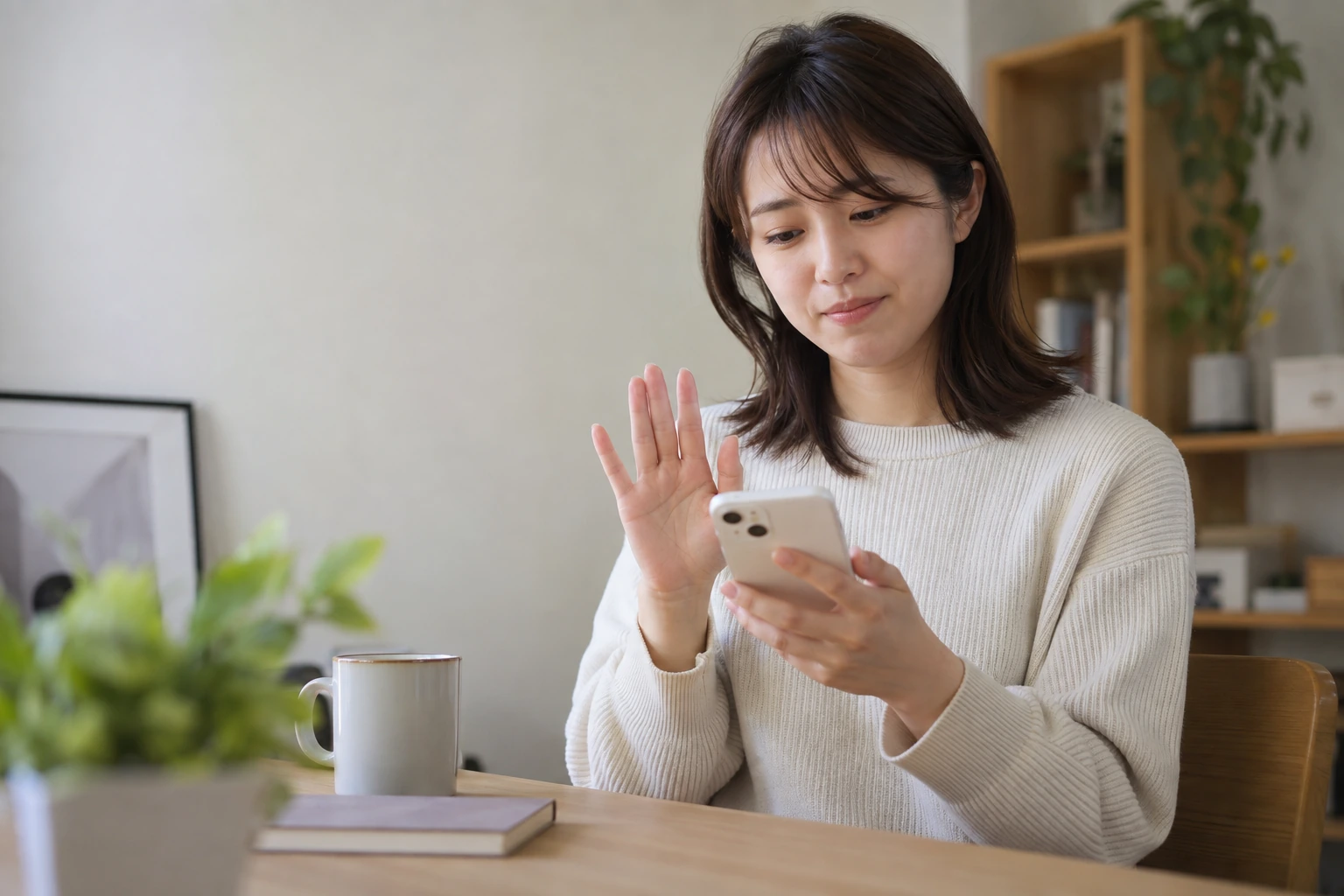 日本人の20代女性が婚活の困りごとを相談窓口で話す様子