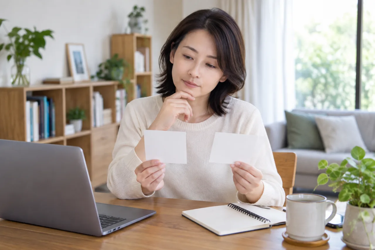 今の仕事を続けるか転職するか考える日本人女性