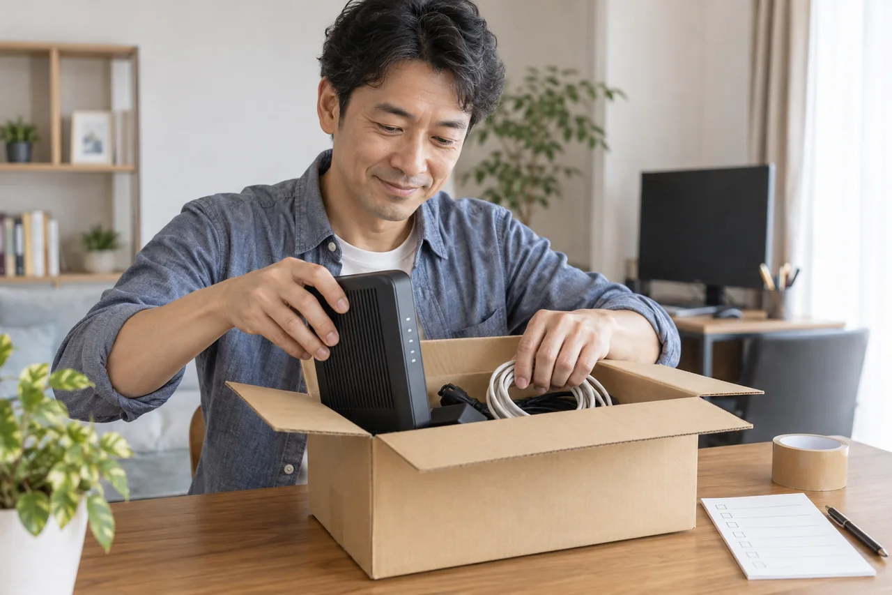 乗り換え前に機器を整理する