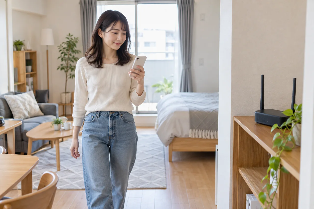 電波の届き方を確認する