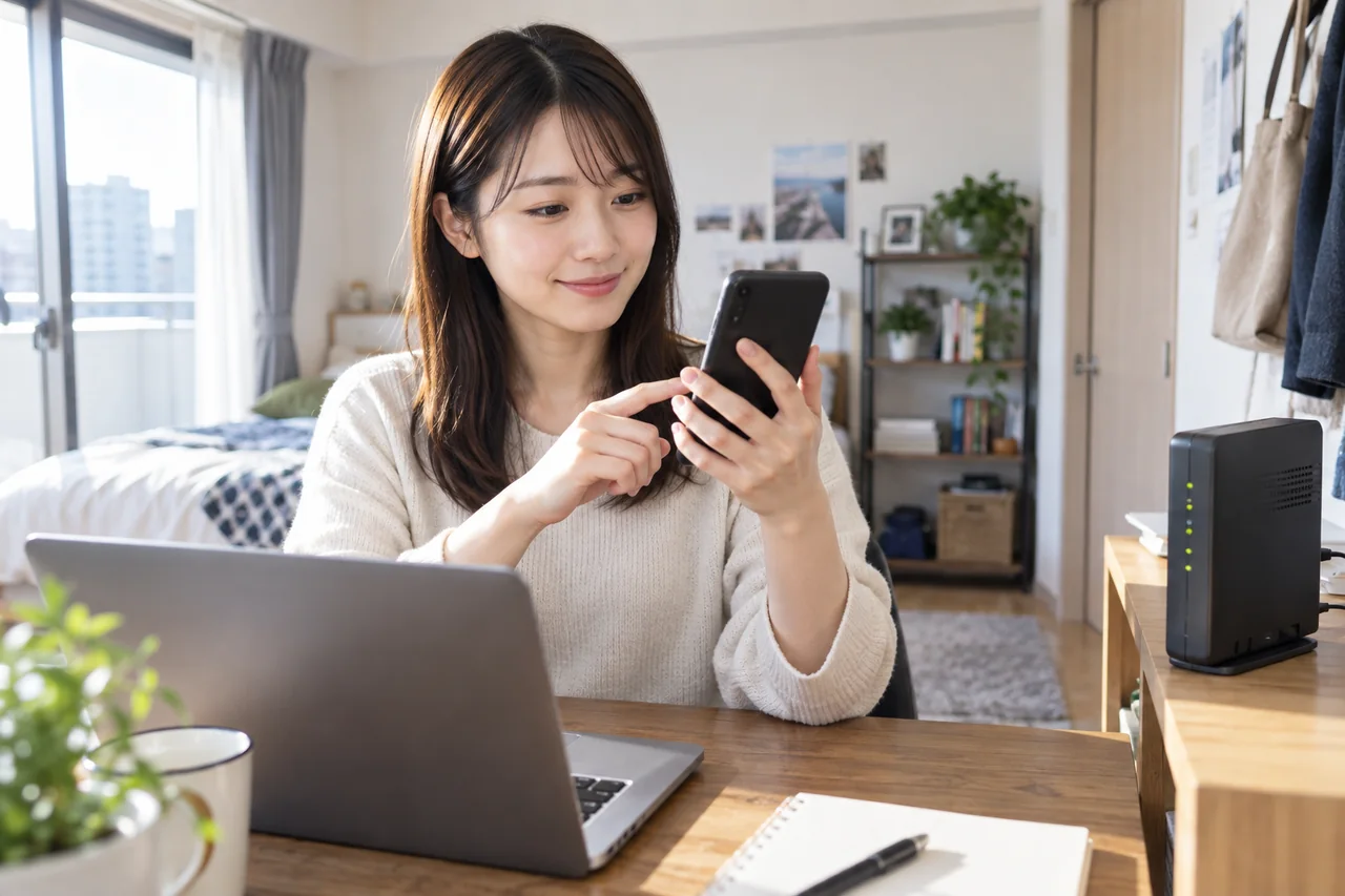 通信速度を確認する