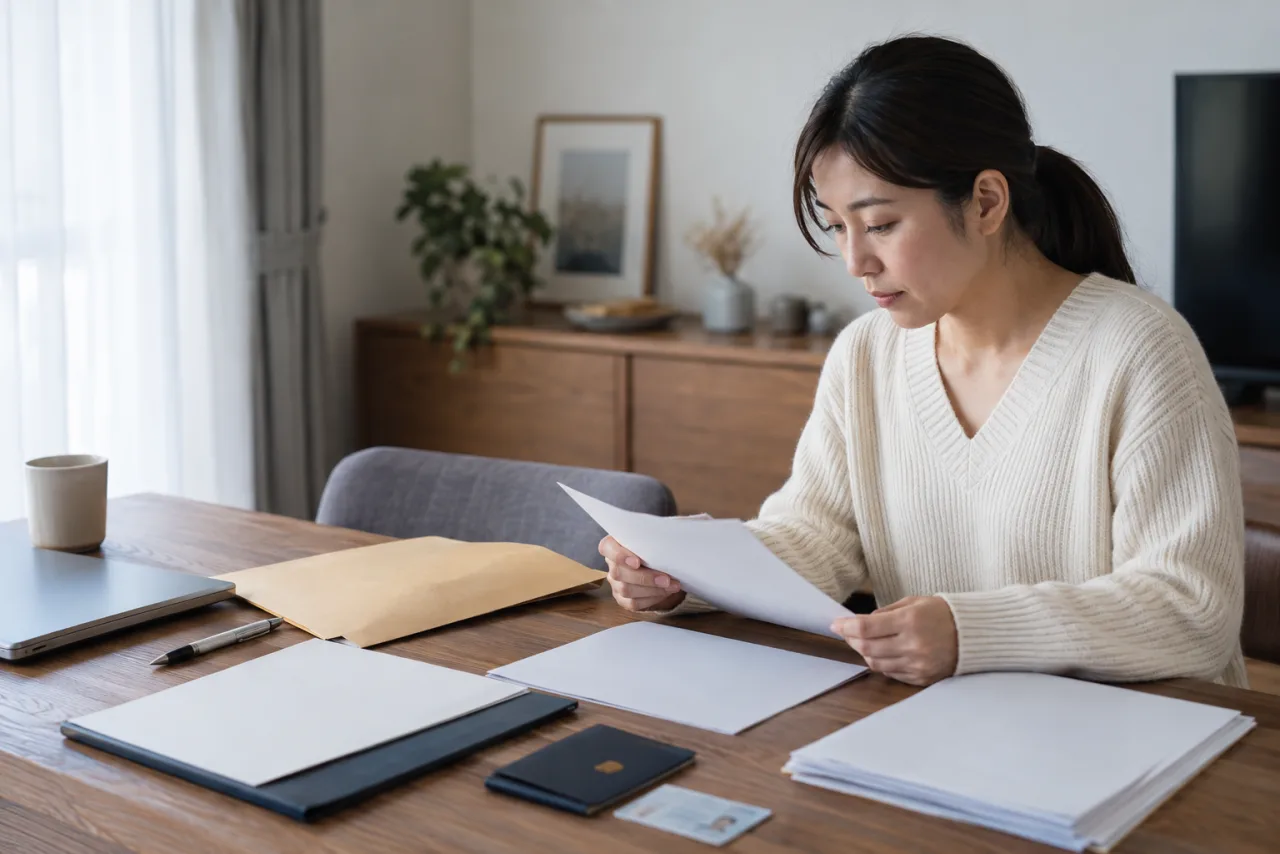 兄弟姉妹が相続放棄について家族で確認している様子