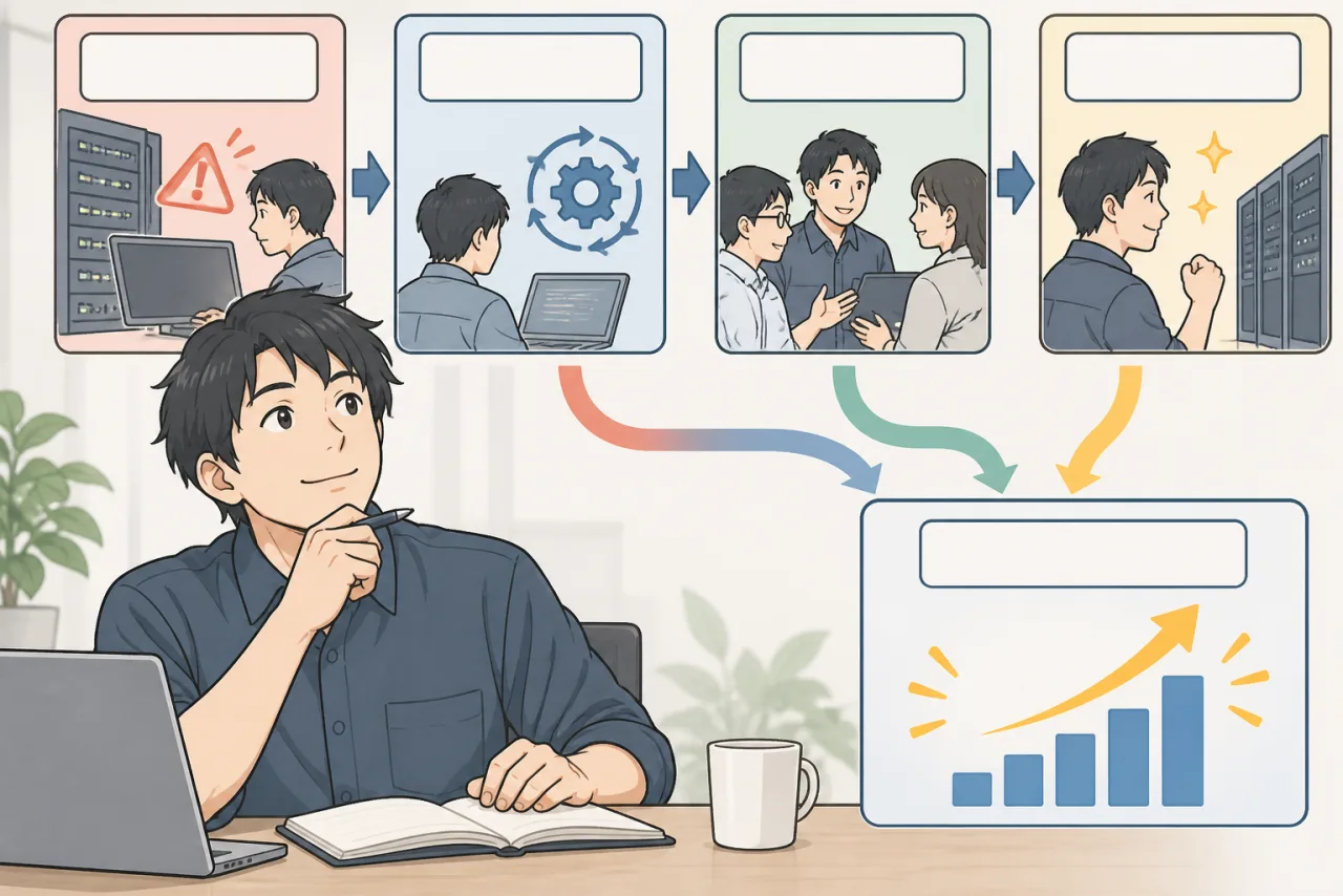日本人の求職者がIT求人票と労働条件を照合し不明点をメモしている場面
