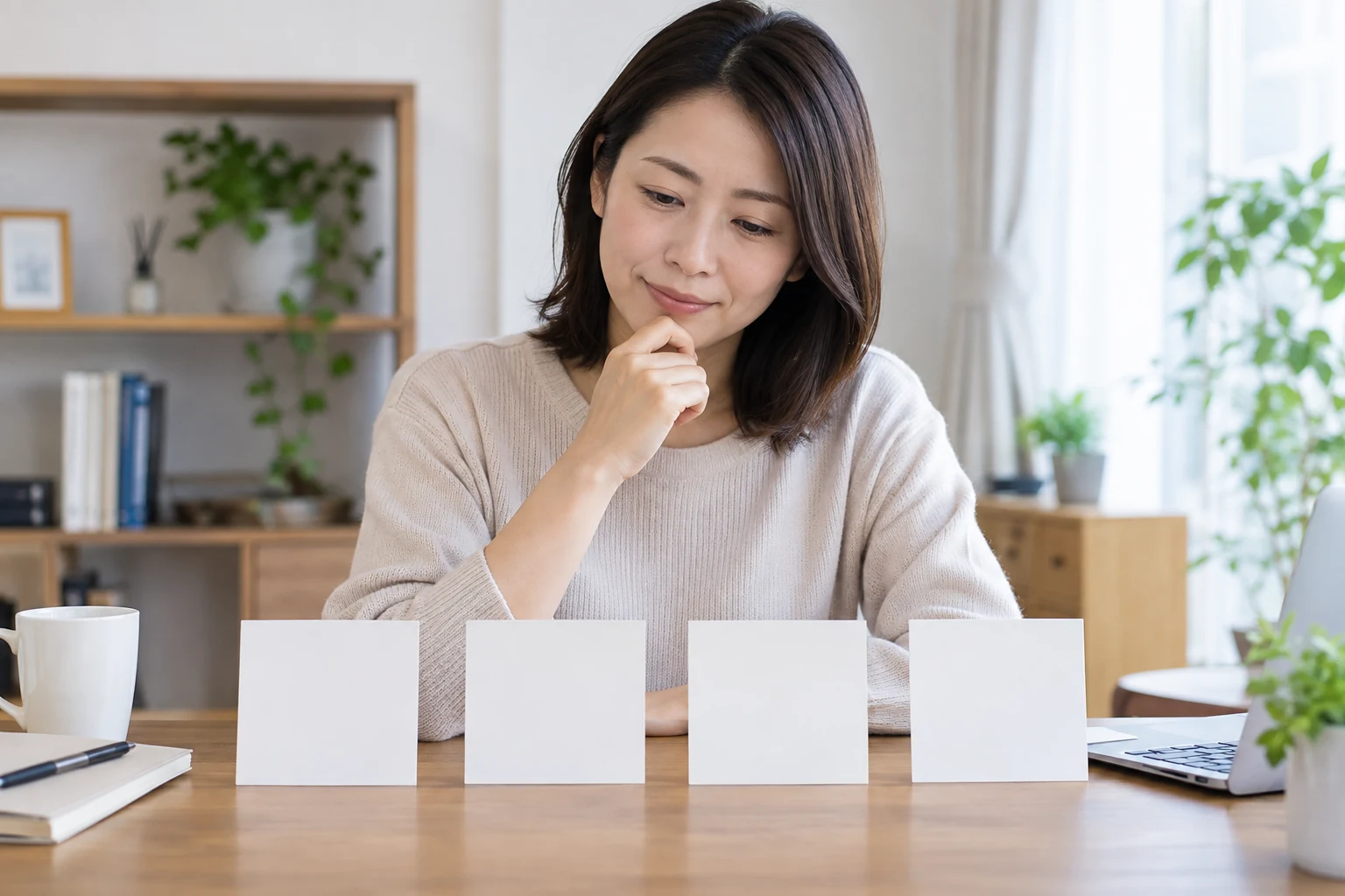 転職エージェントと求人サイトとハローワークの方法を比較している女性