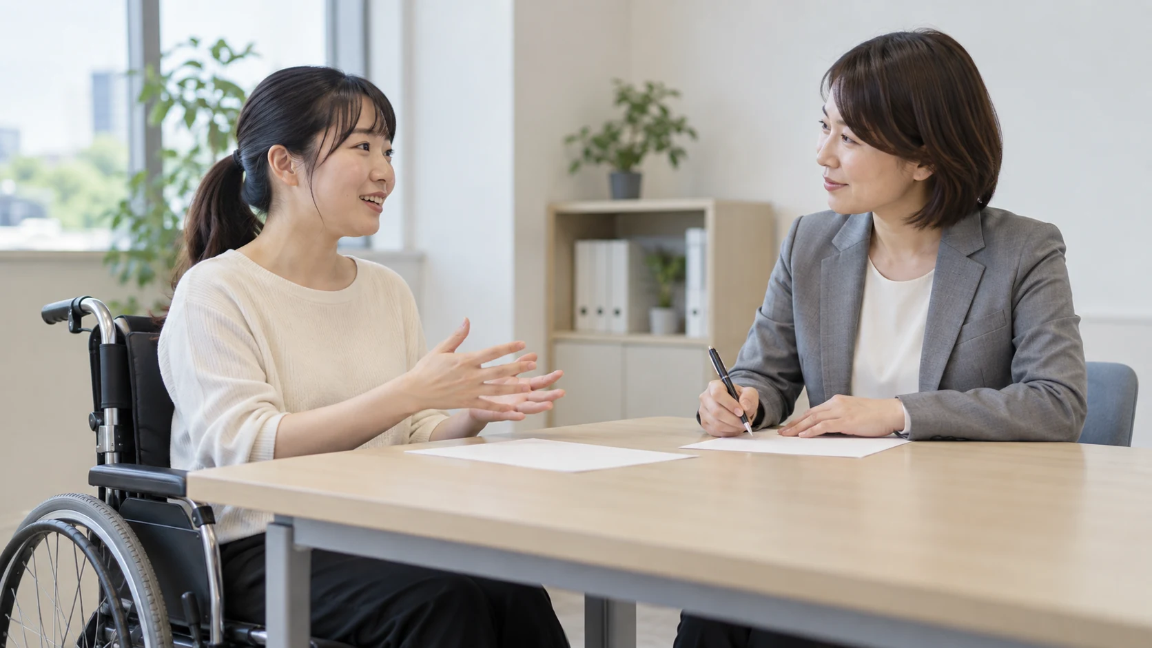 転職支援担当者と働き方を相談する様子