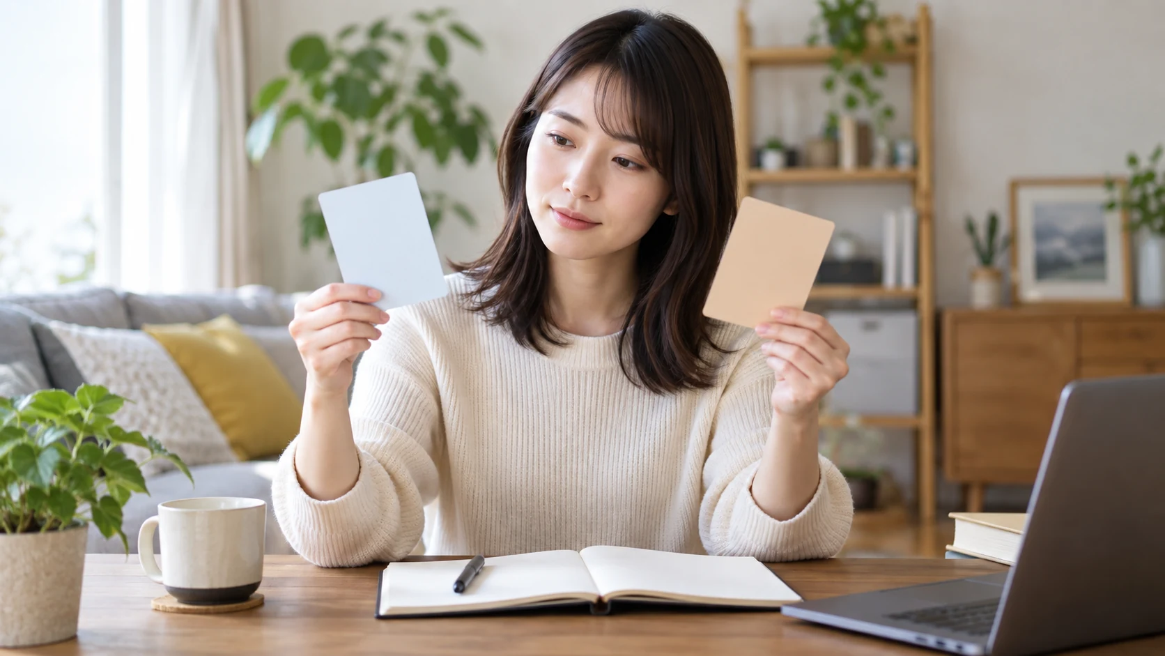 応募先を比較しながら自分に合う働き方を選ぶ様子