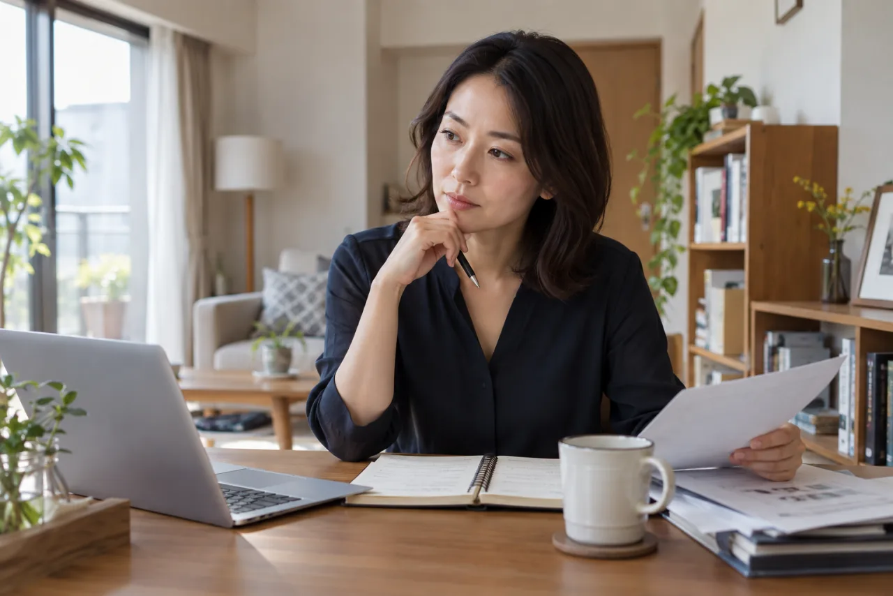 転職条件とキャリアの希望を整理する日本人女性
