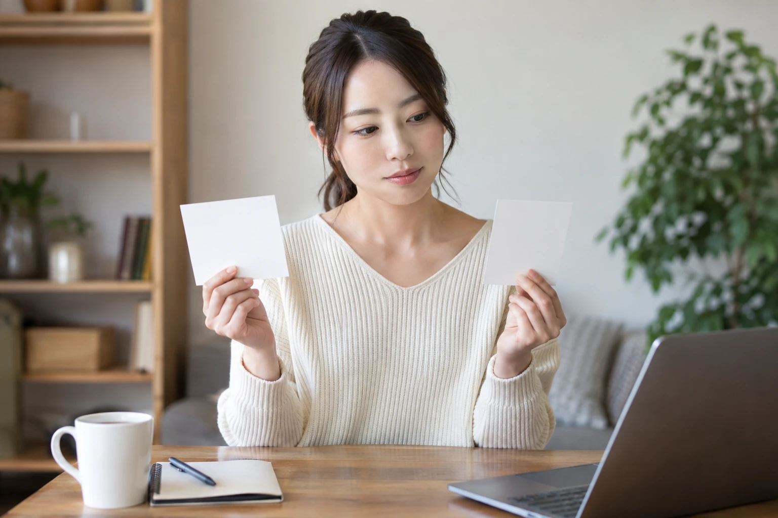 転職エージェントの個人情報の利用目的と同意内容を確認する女性