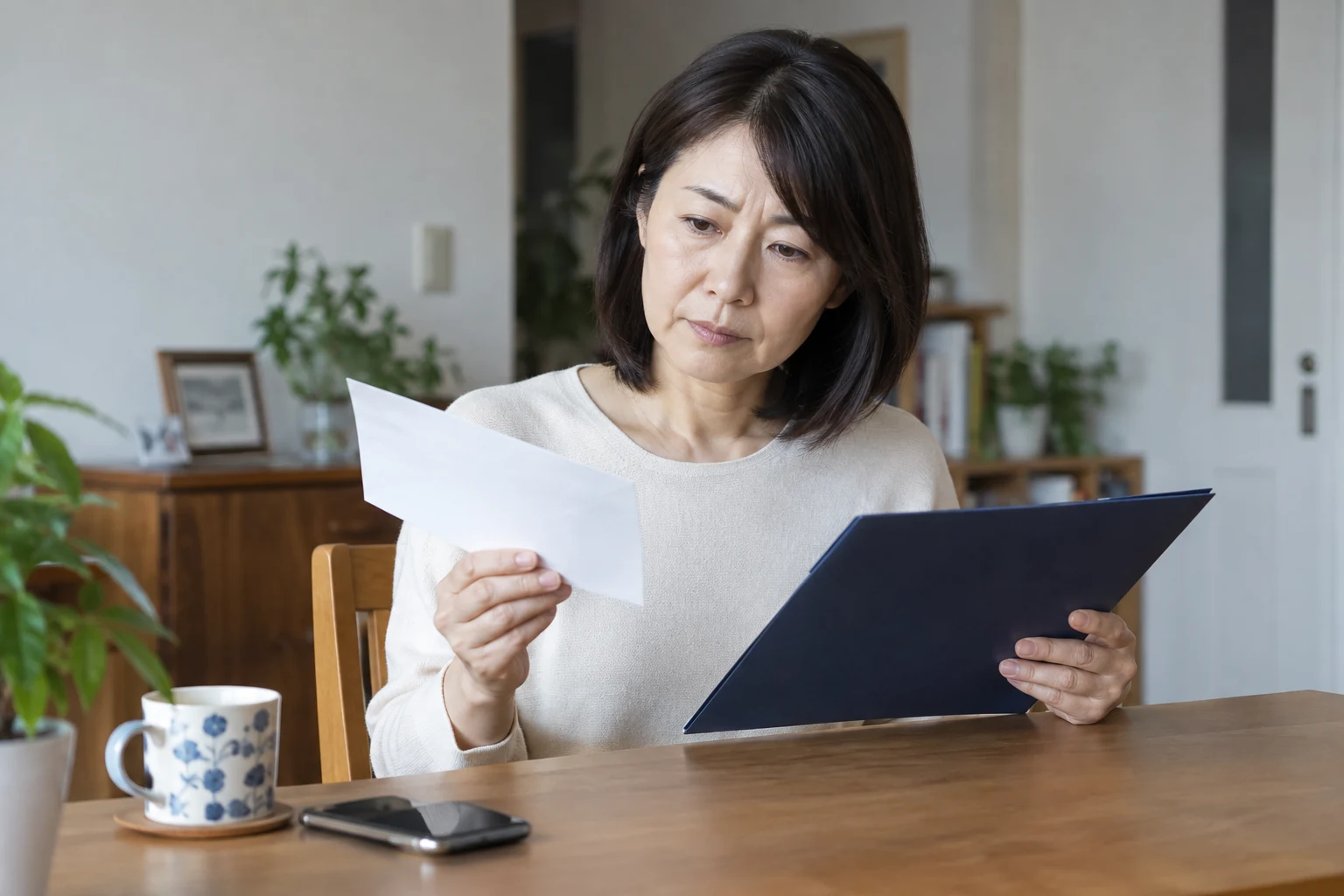 日本人女性が内定辞退の連絡内容を確認する