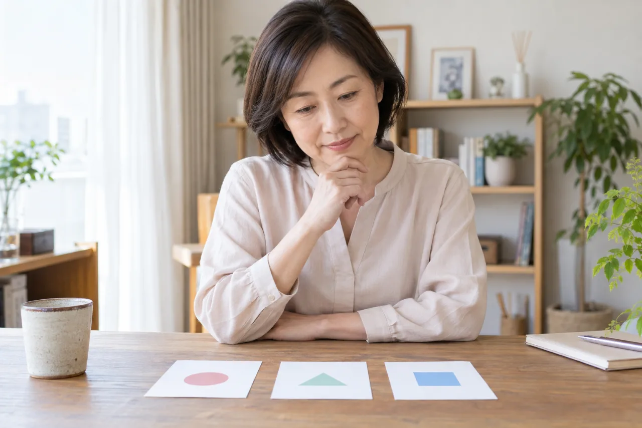 日本人女性が経験を生かせる複数の職種候補を比較している