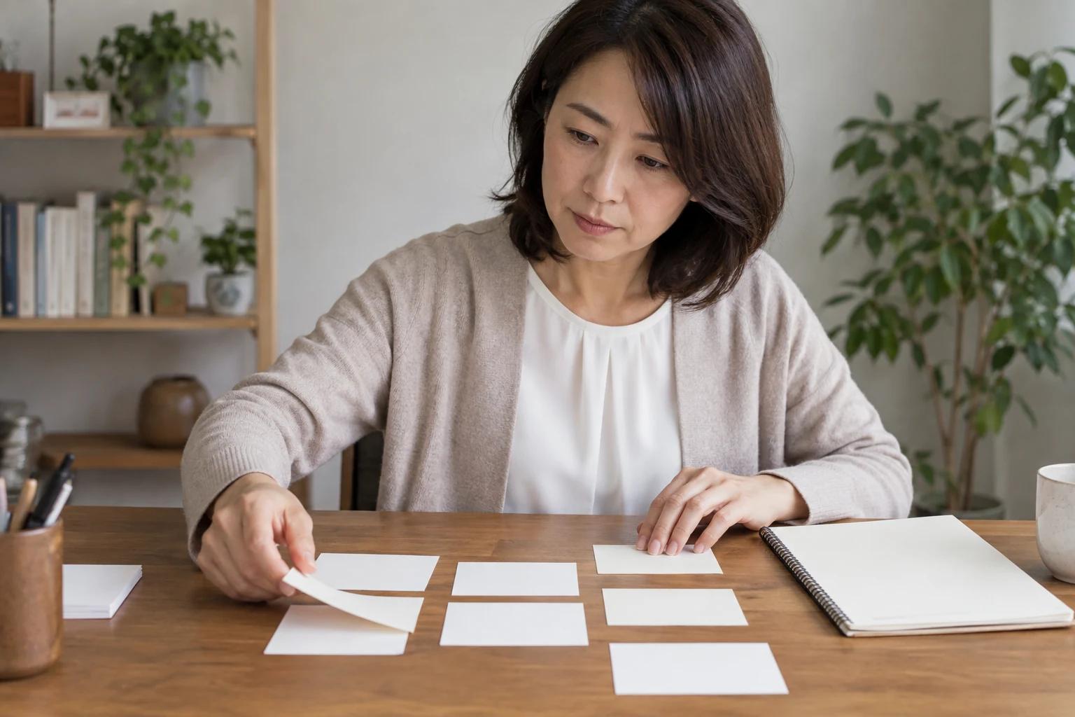 日本人女性がこれまでの仕事の経験を棚卸しする