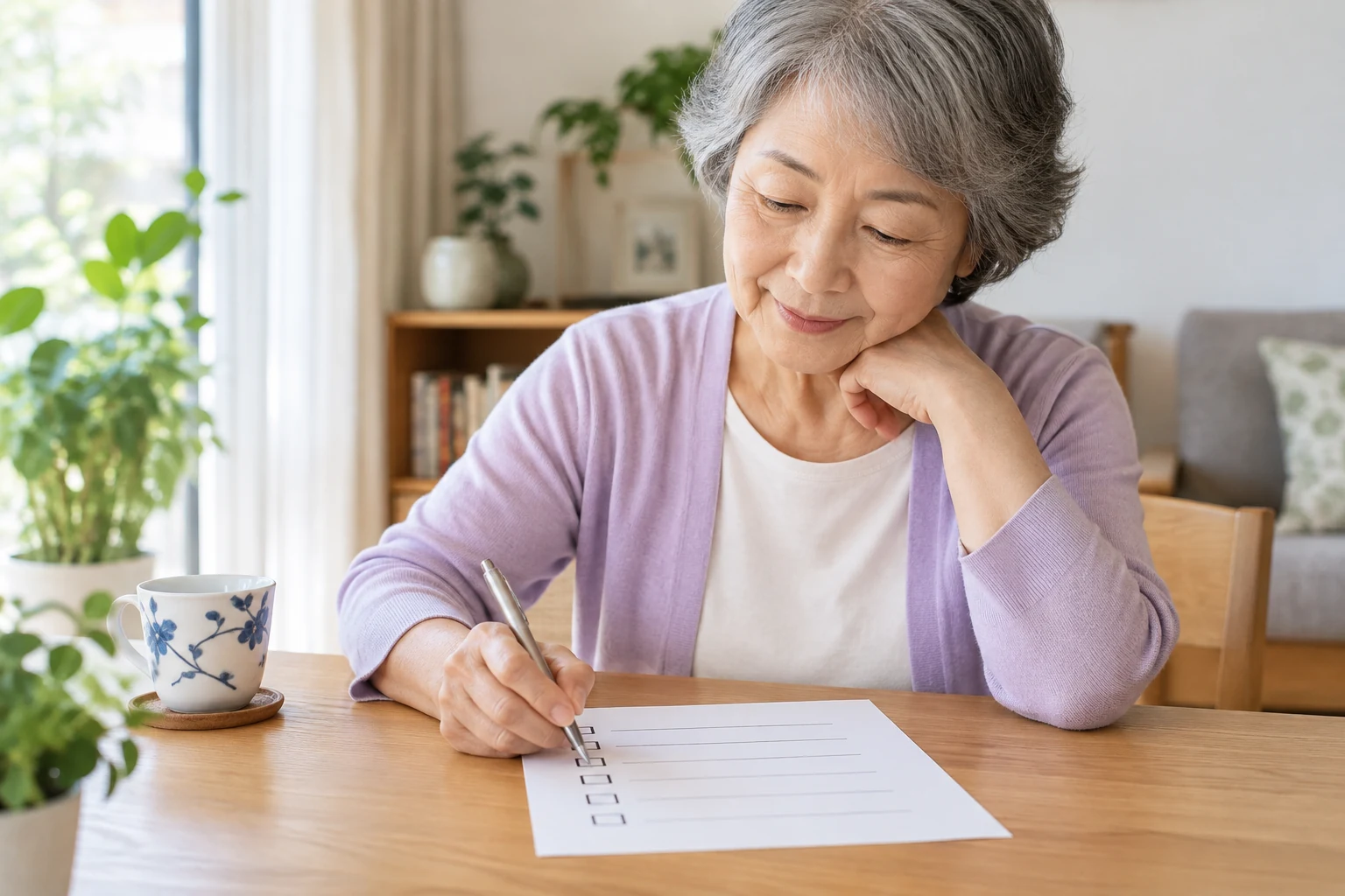 70歳以上の女性が働く条件を書き出すイメージ