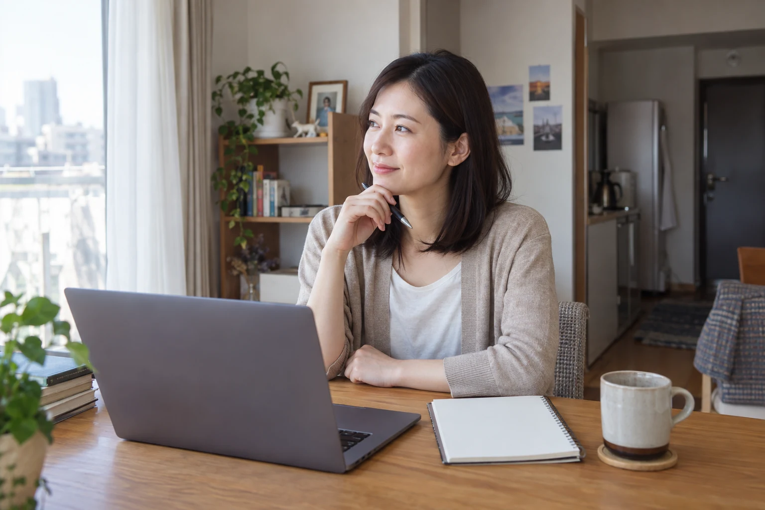 日本人女性が転職活動の進め方を整理する様子