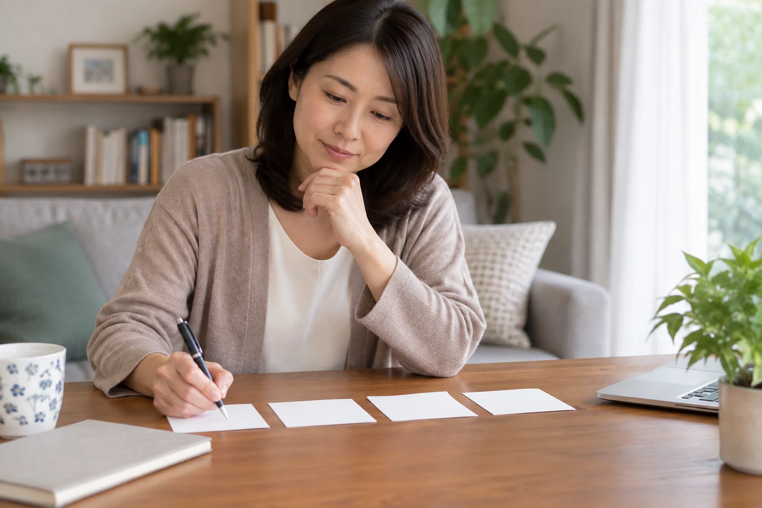女性が転職で譲れない条件と相談できる条件を整理している様子