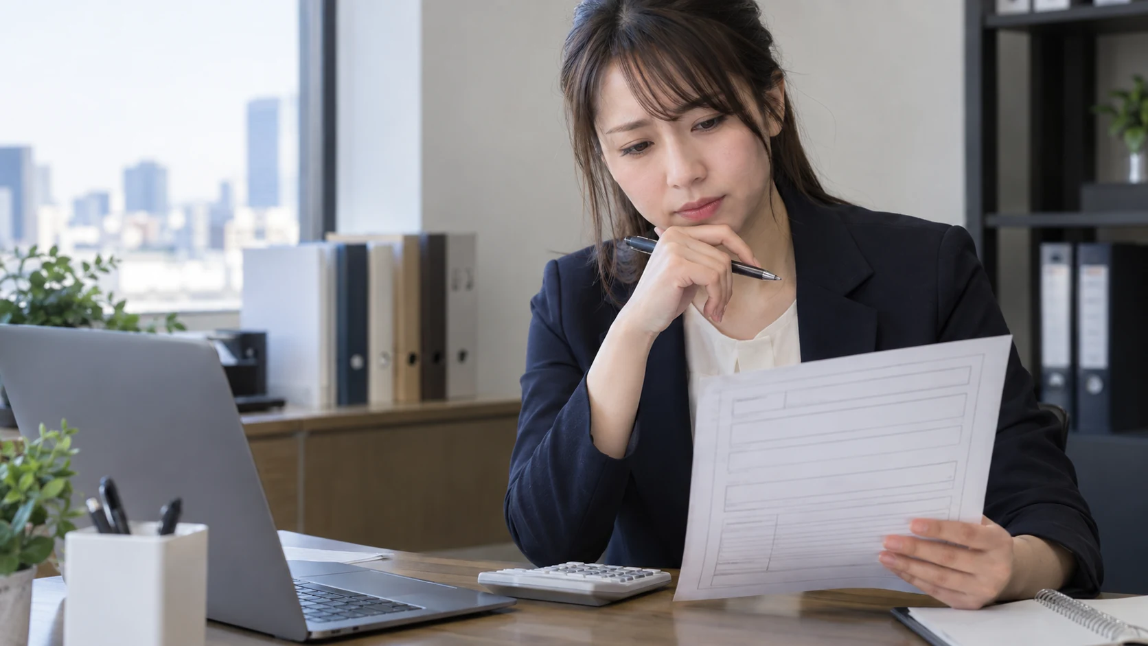 求人サイトをノートで確認する日本人男性
