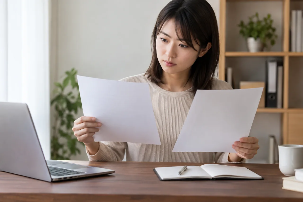 日本人の求職者が総合転職サイトとミドル世代向けサイトを対象層と求人条件で比較している場面