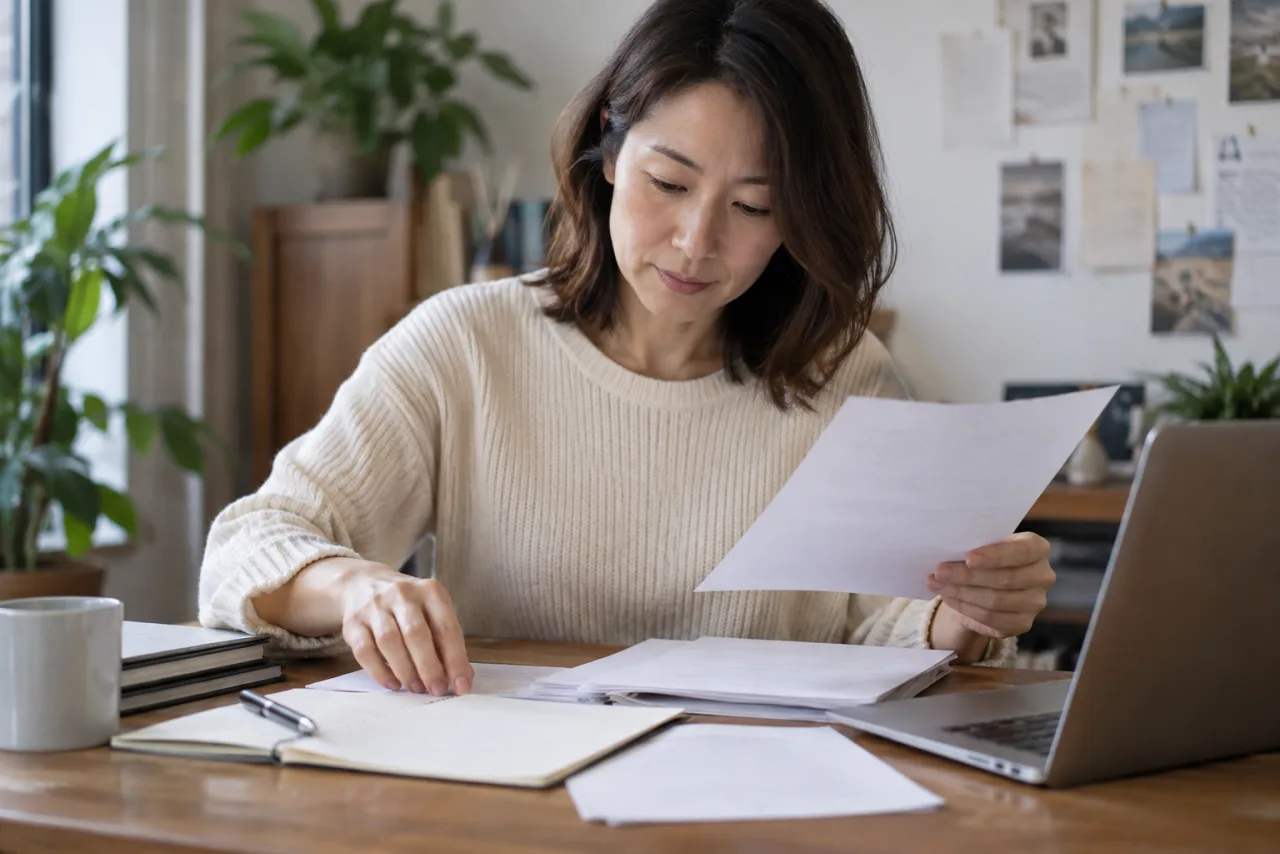 日本人の求職者が転職サイトのスカウト通知と公開範囲を確認している場面