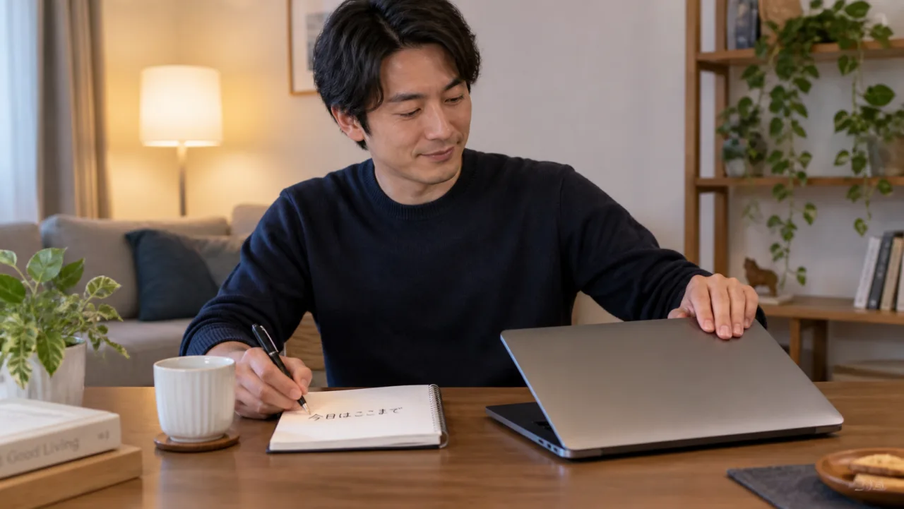 日本人女性がオンライン婚活の本人確認と安全機能をチェックリストで確認している様子
