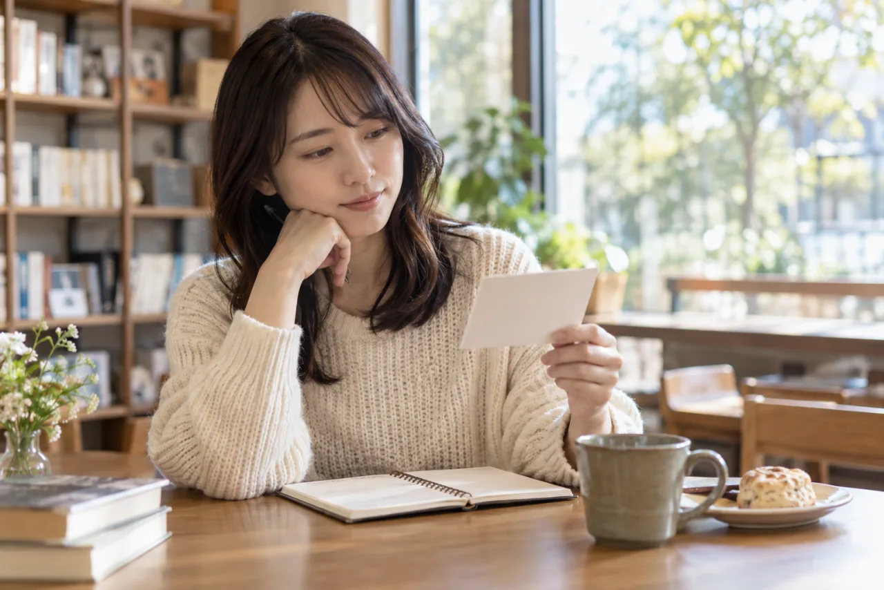 日本人の一人暮らしの女性が友人に短いメッセージを送る