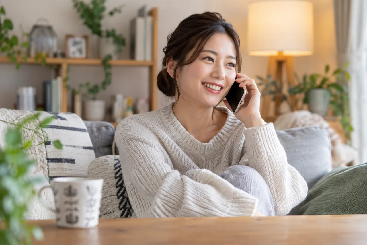 日本人女性が一人の休日の過ごし方をノートに書く