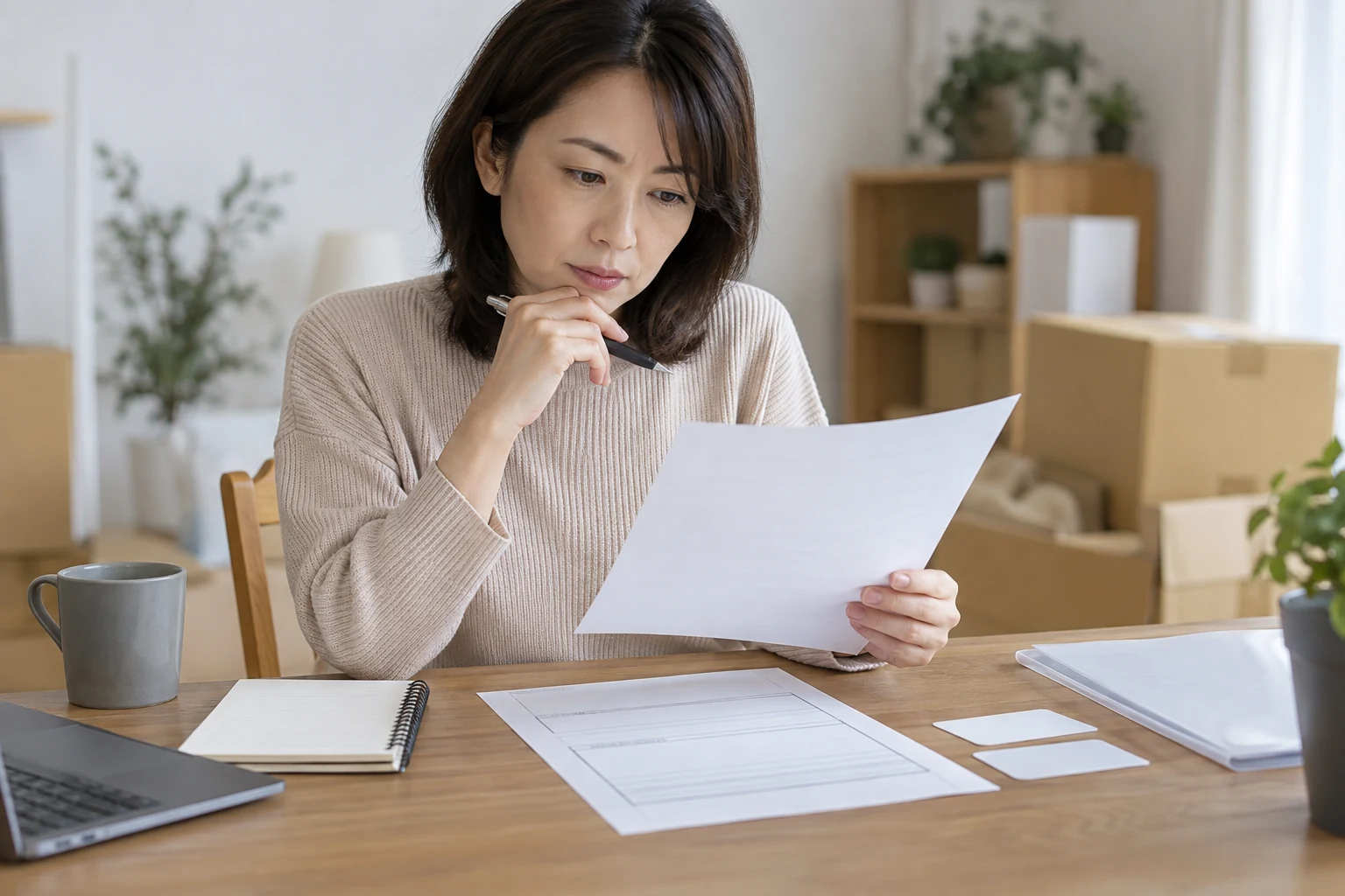 日本人女性が免許証住所変更の代理手続きの条件を確認する