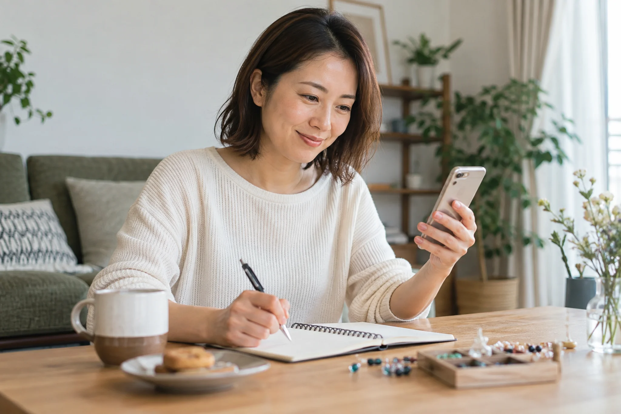 気になっていることを小さな行動に置き換えるためにメモする場面
