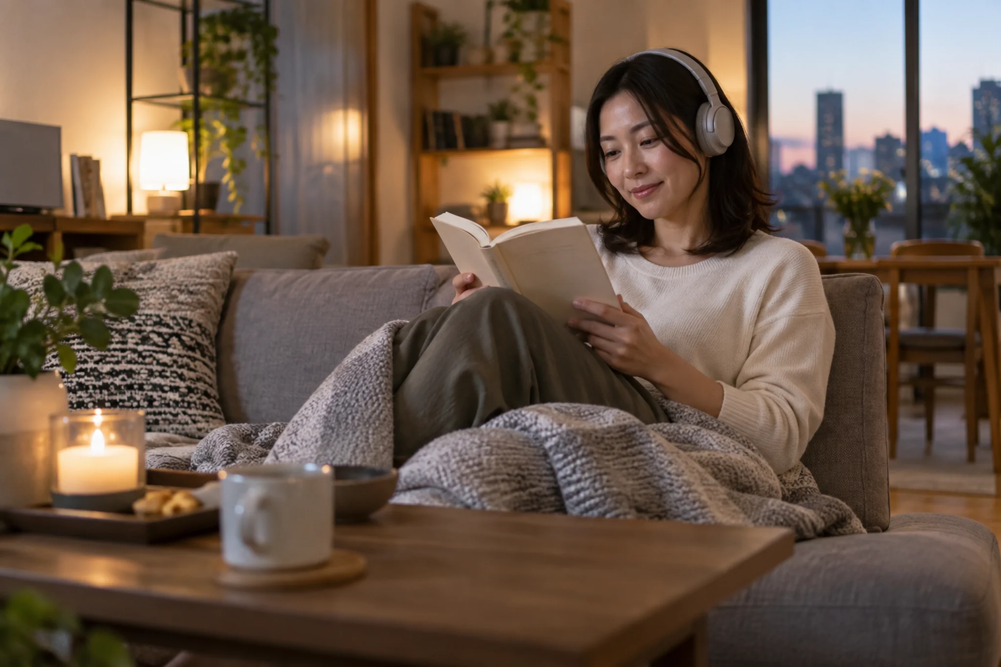 家にあるノートとスマートフォンで新しい活動を小さく試す場面