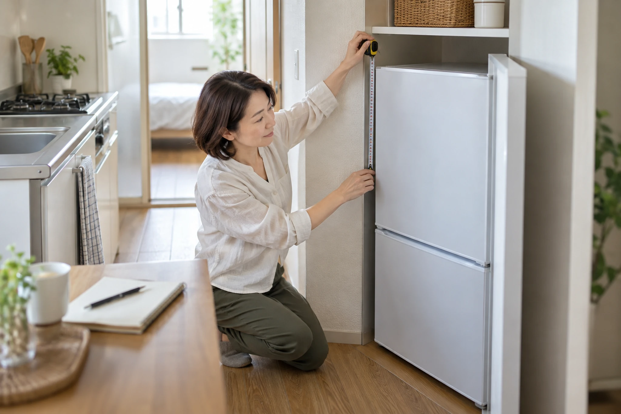 家電の価格と追加費用を電卓で確認するイメージ