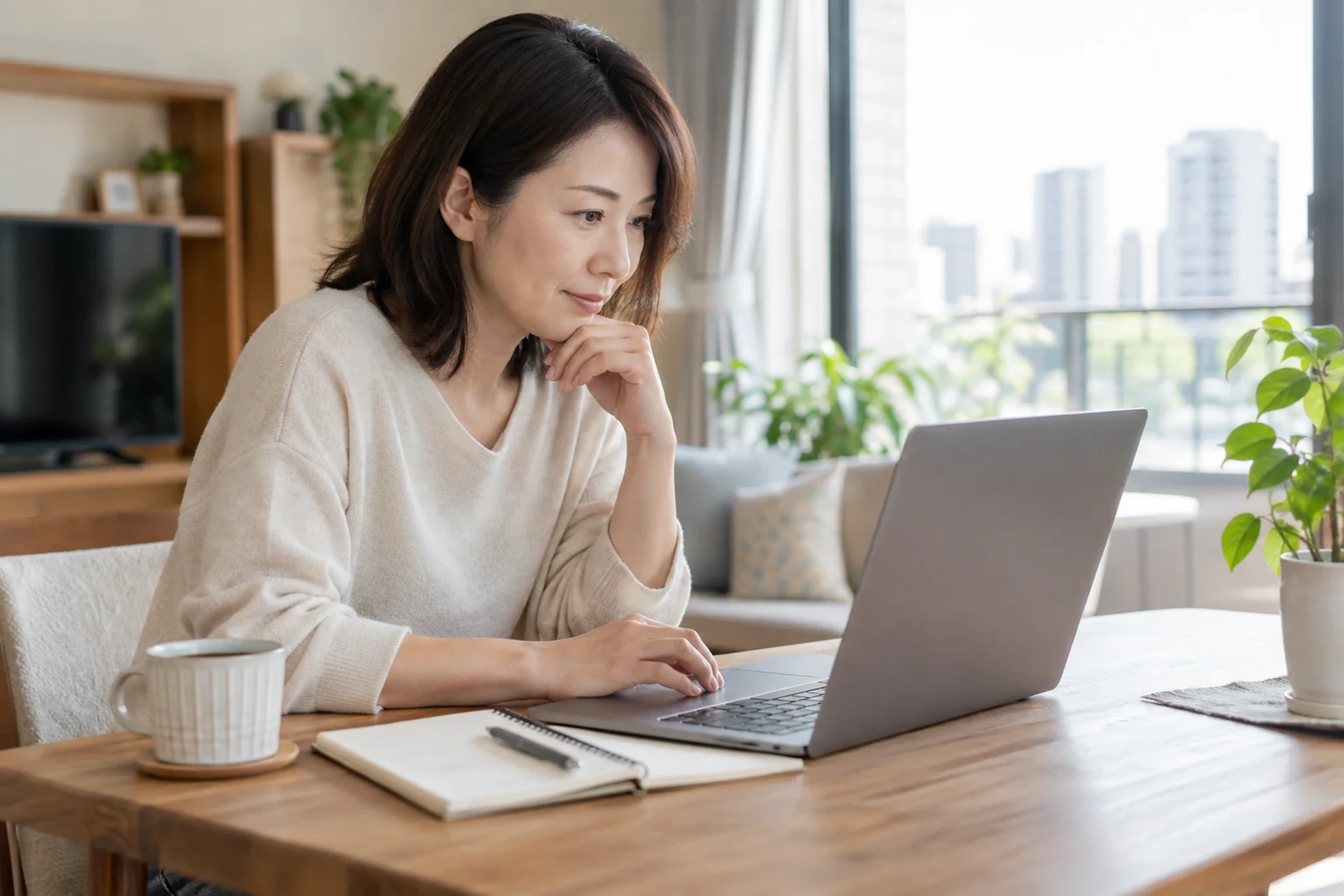住宅購入の資料をファイルで確認するイメージ