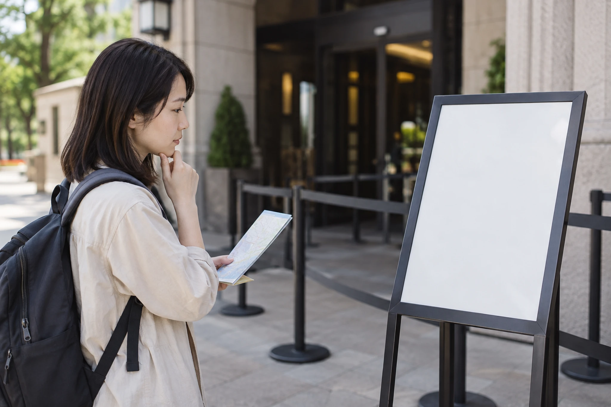 一人で休憩できる場所を計画する場面