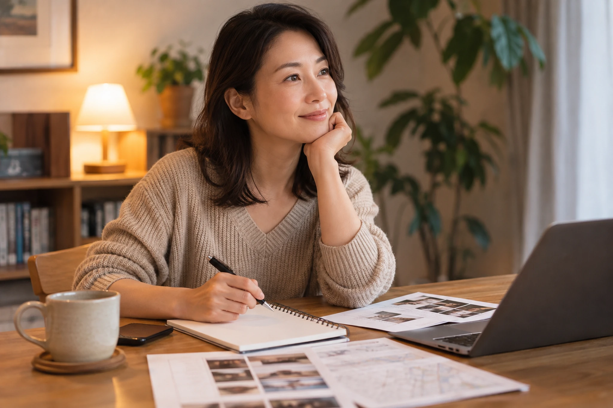 一人焼肉の予約条件を確認する女性