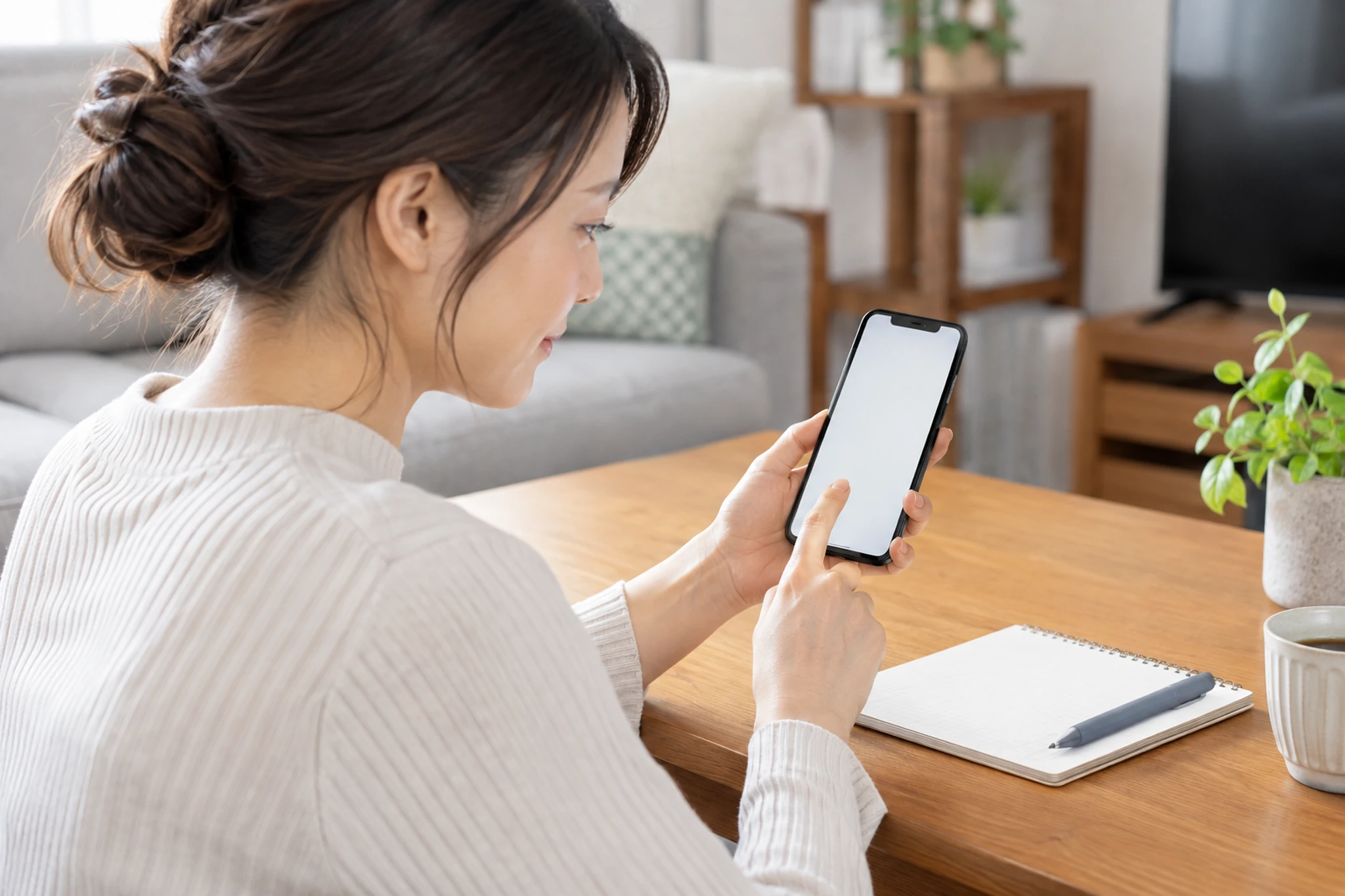 一人焼肉の予約人数と希望時間を確認するスマートフォン