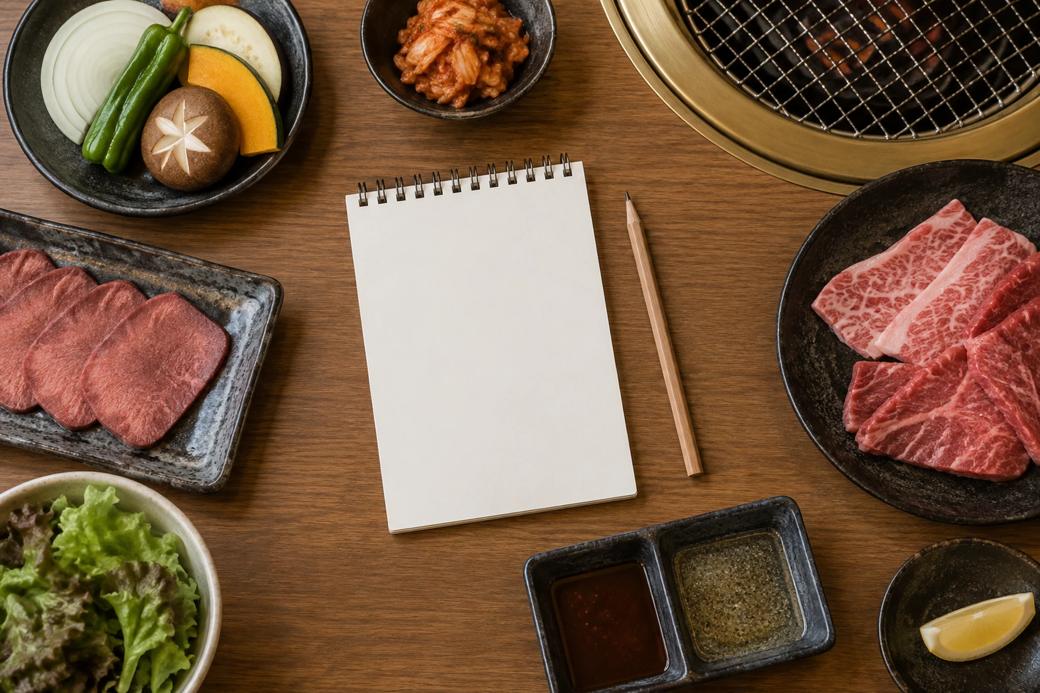 一人焼肉で最初の注文量を少なめに考えるノート