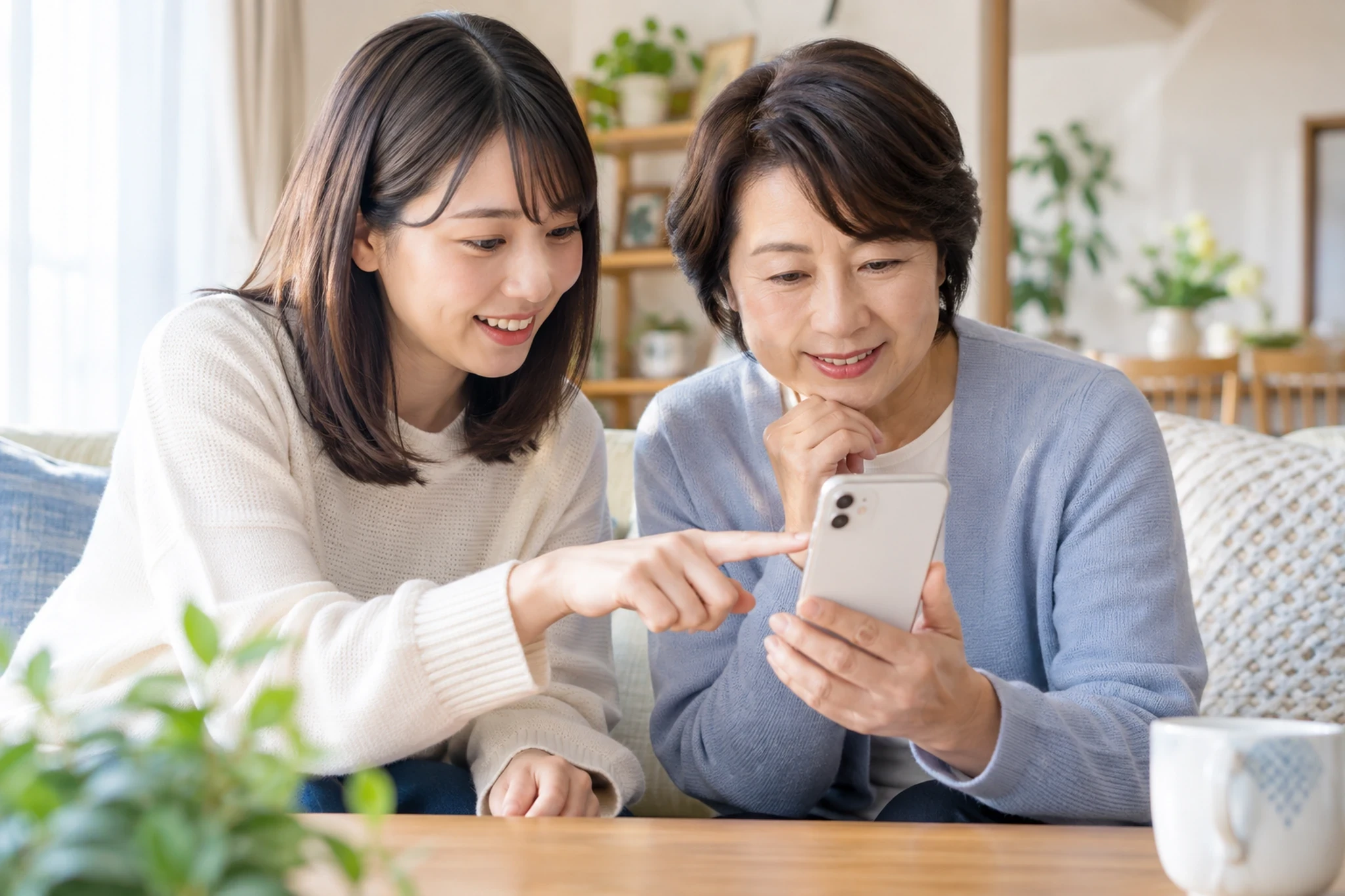 家族と電話対策を相談するイメージ