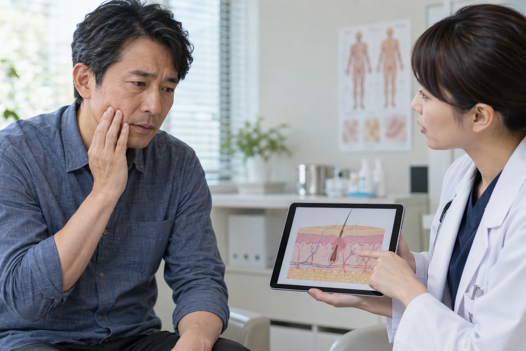 レーザー脱毛の仕組みを確認するための説明図