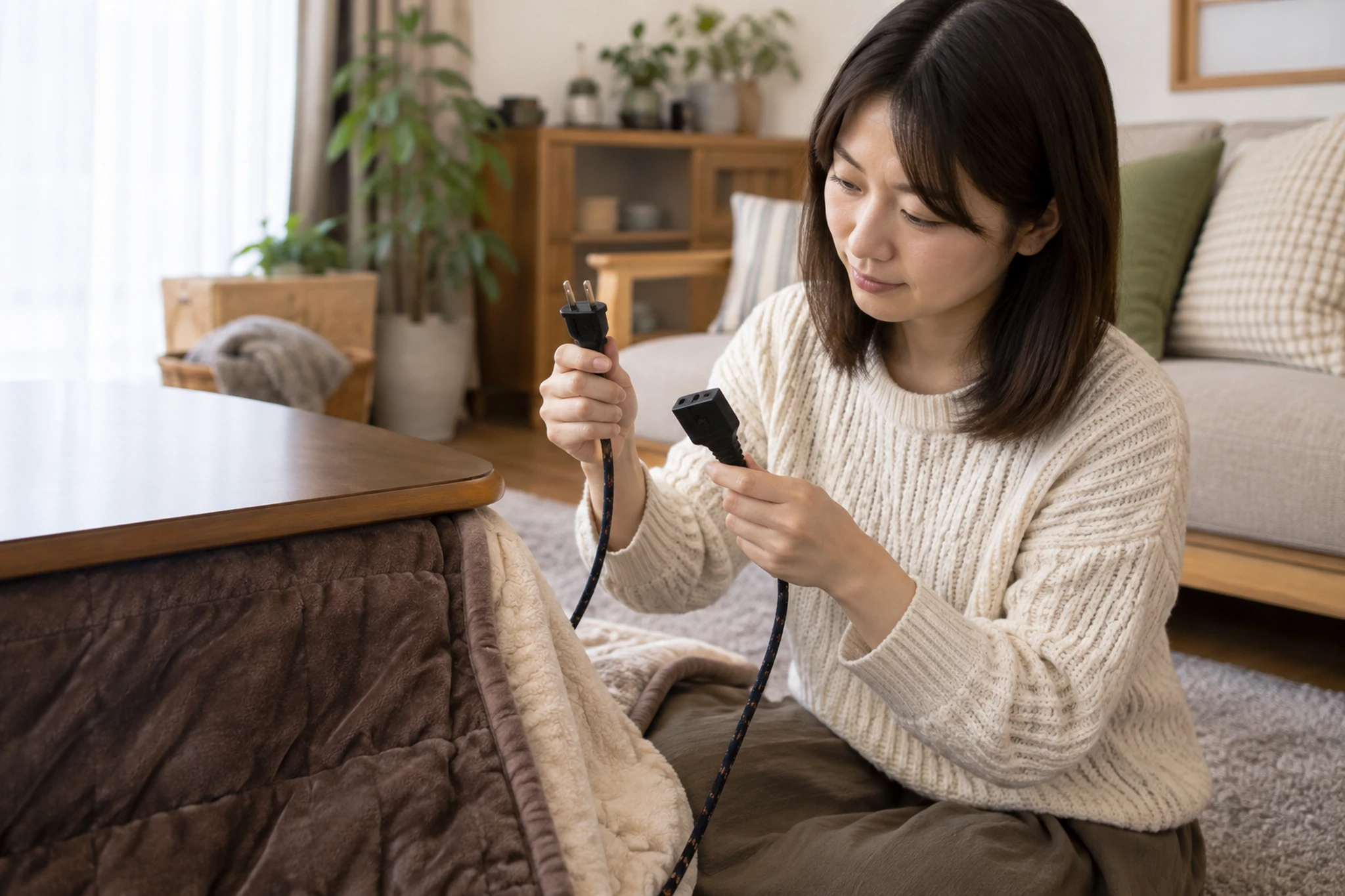 一人用こたつの特徴をアイコンで整理したイメージ