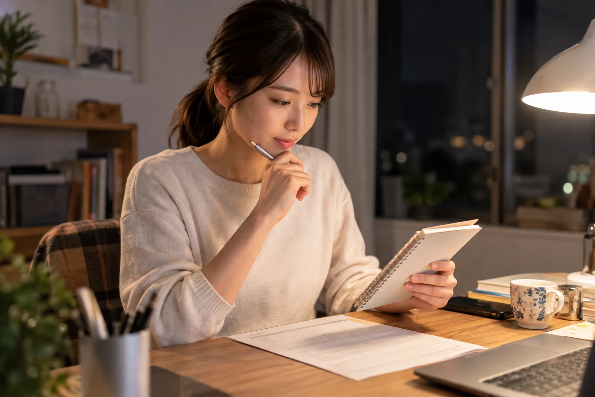 履歴書に書いた内容を面接で説明できるか確認する場面