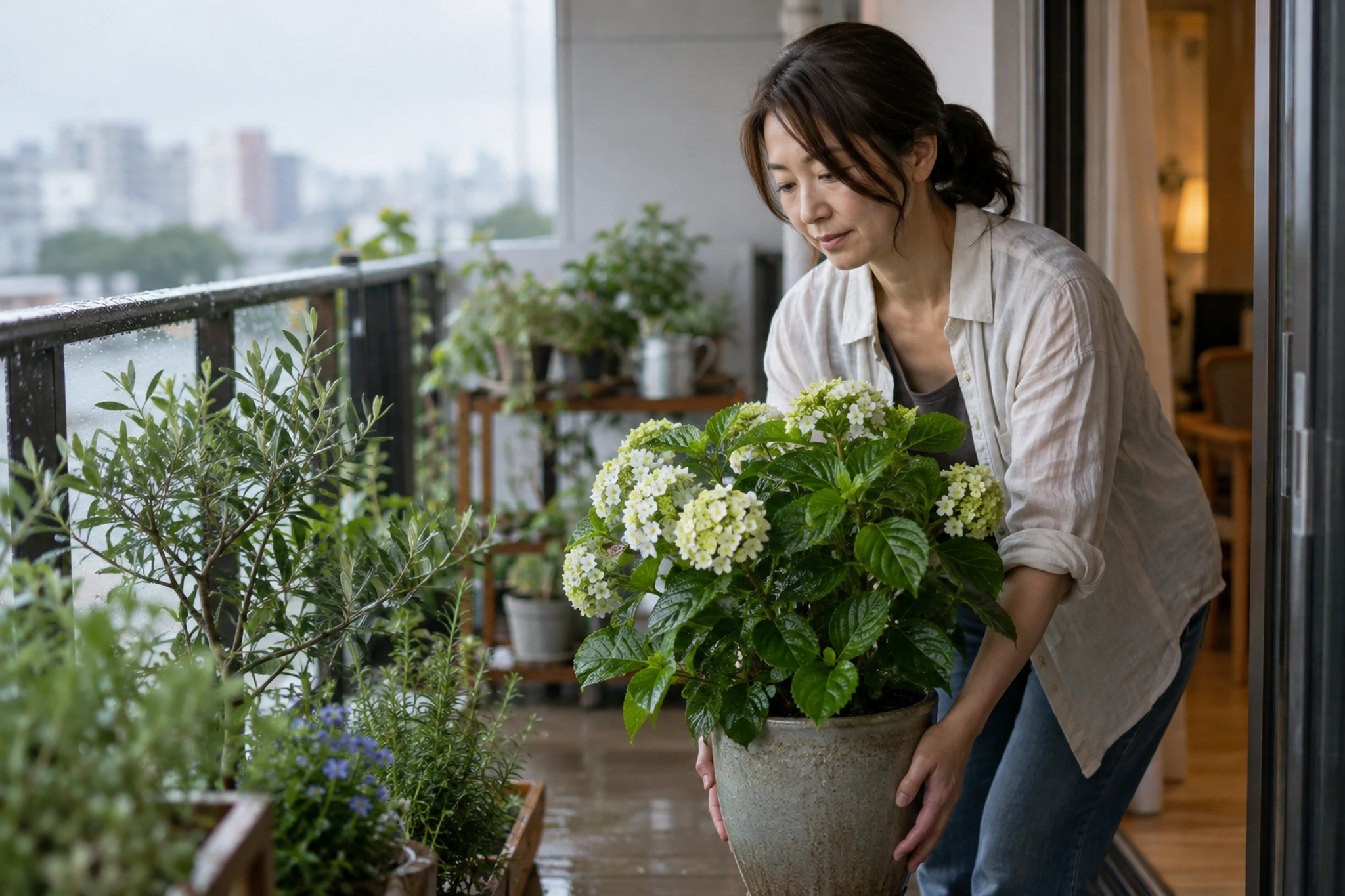 費用を抑えて園芸を始める方法を考える場面