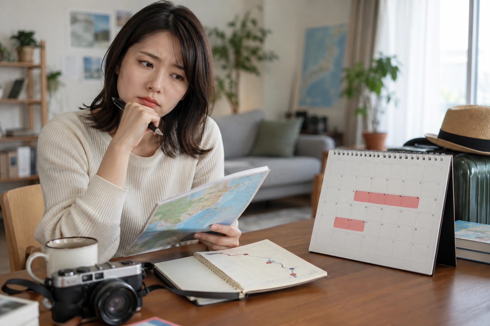 割引除外期間と旅行日を照合する場面