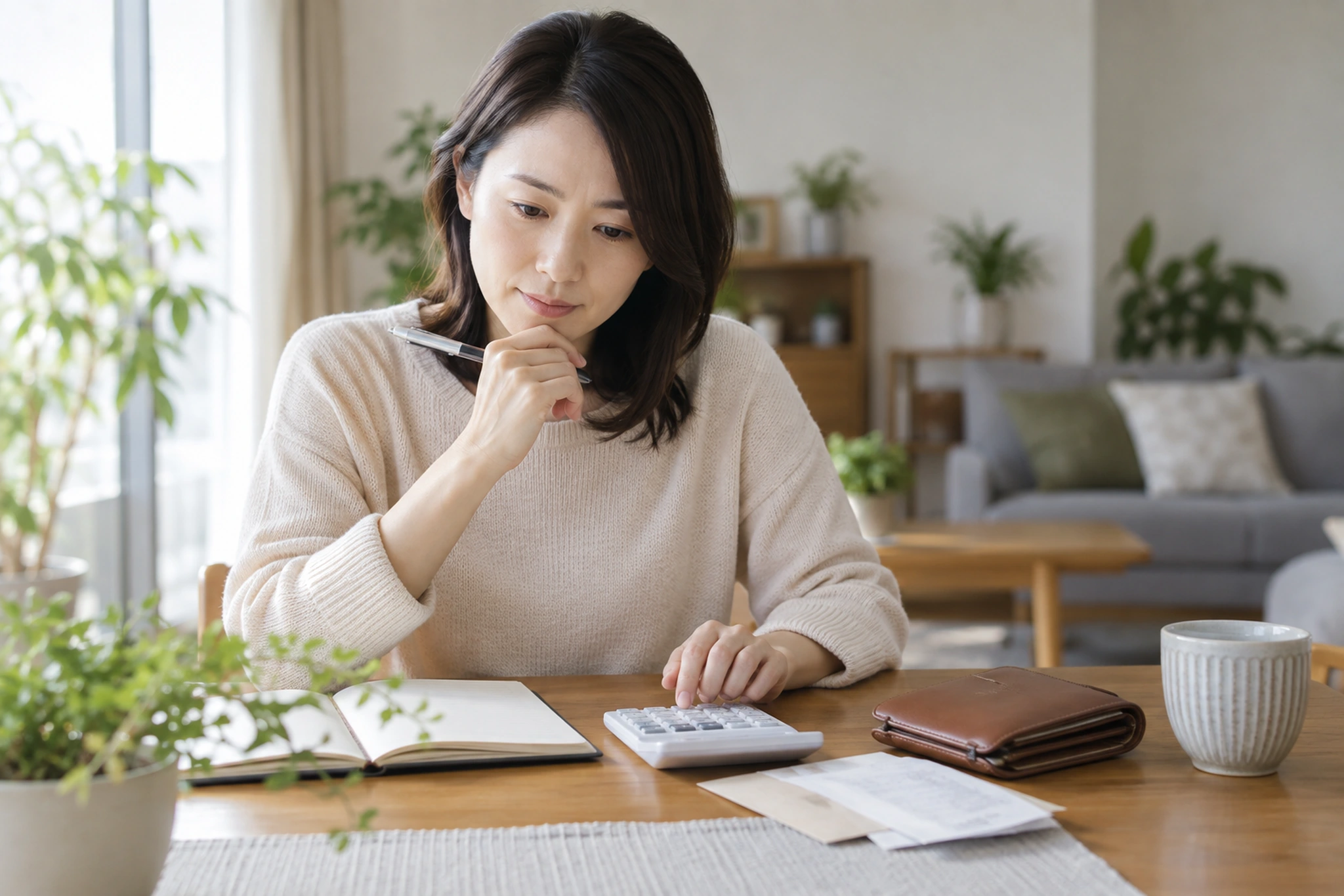 iDeCoの積立額と老後資金を考える一人暮らしの場面