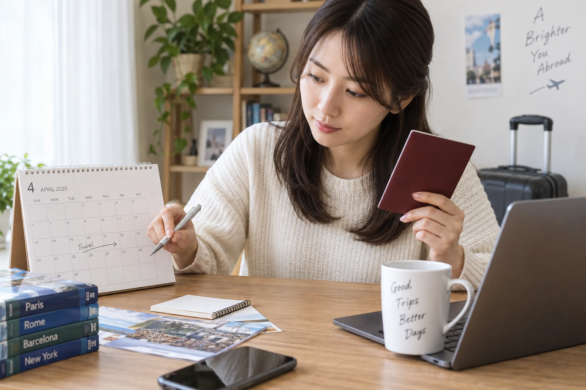 海外旅行の予定とパスポートの有効期限を確認する