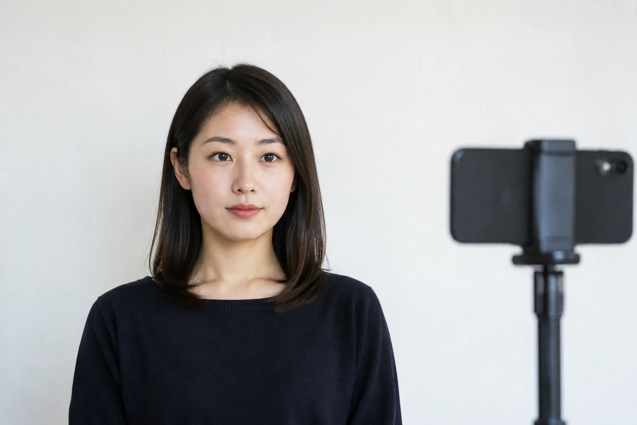 申請用の顔写真を撮影する準備