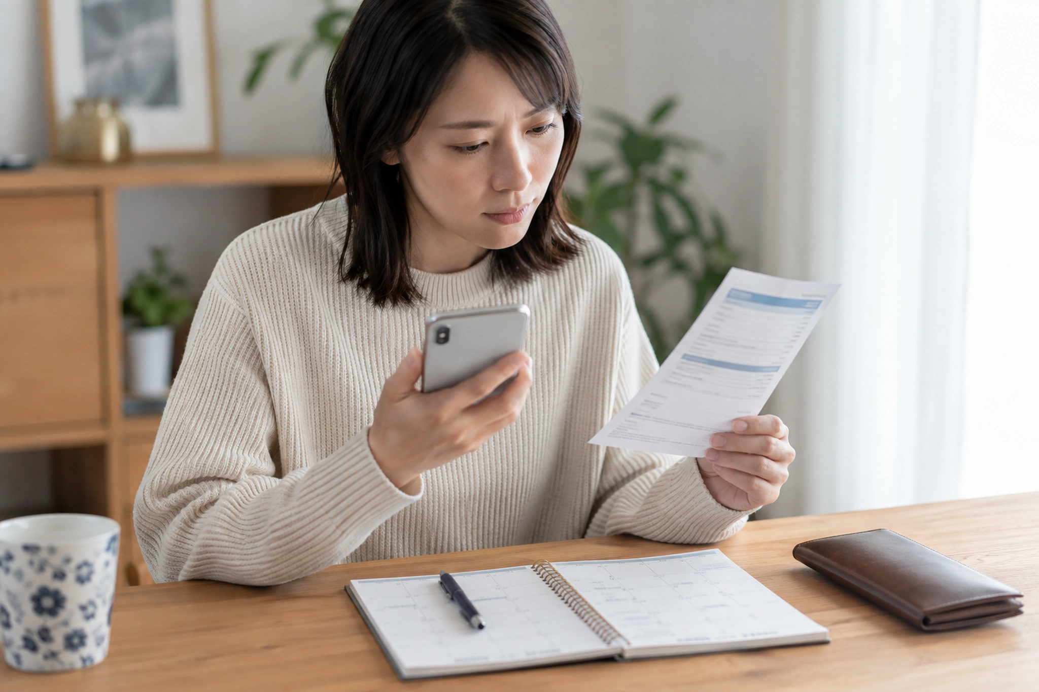 手数料と受け取り時期を確認する場面