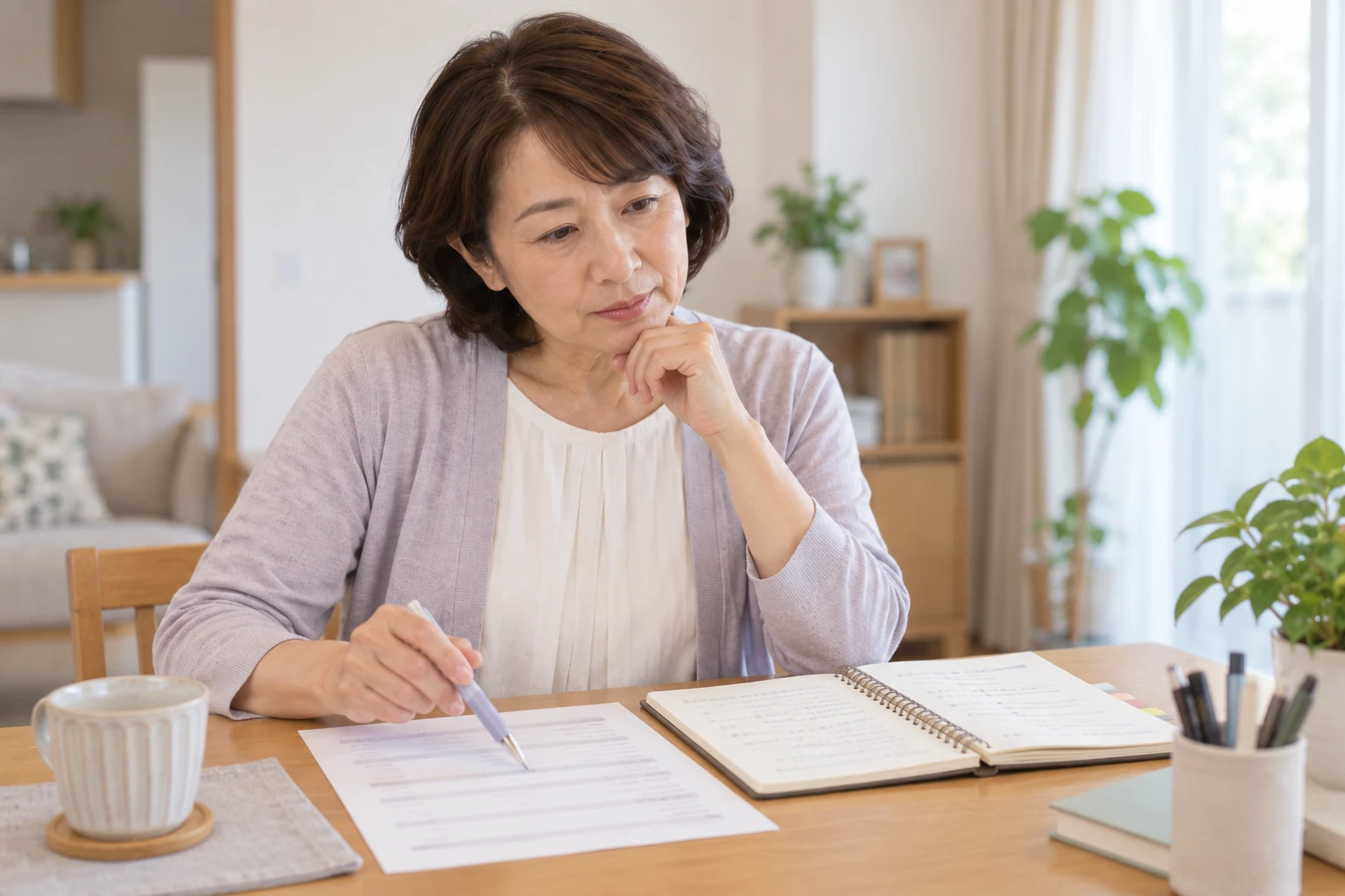 年金記録の気になる箇所をノートと照らし合わせる直美さんの編集イメージ