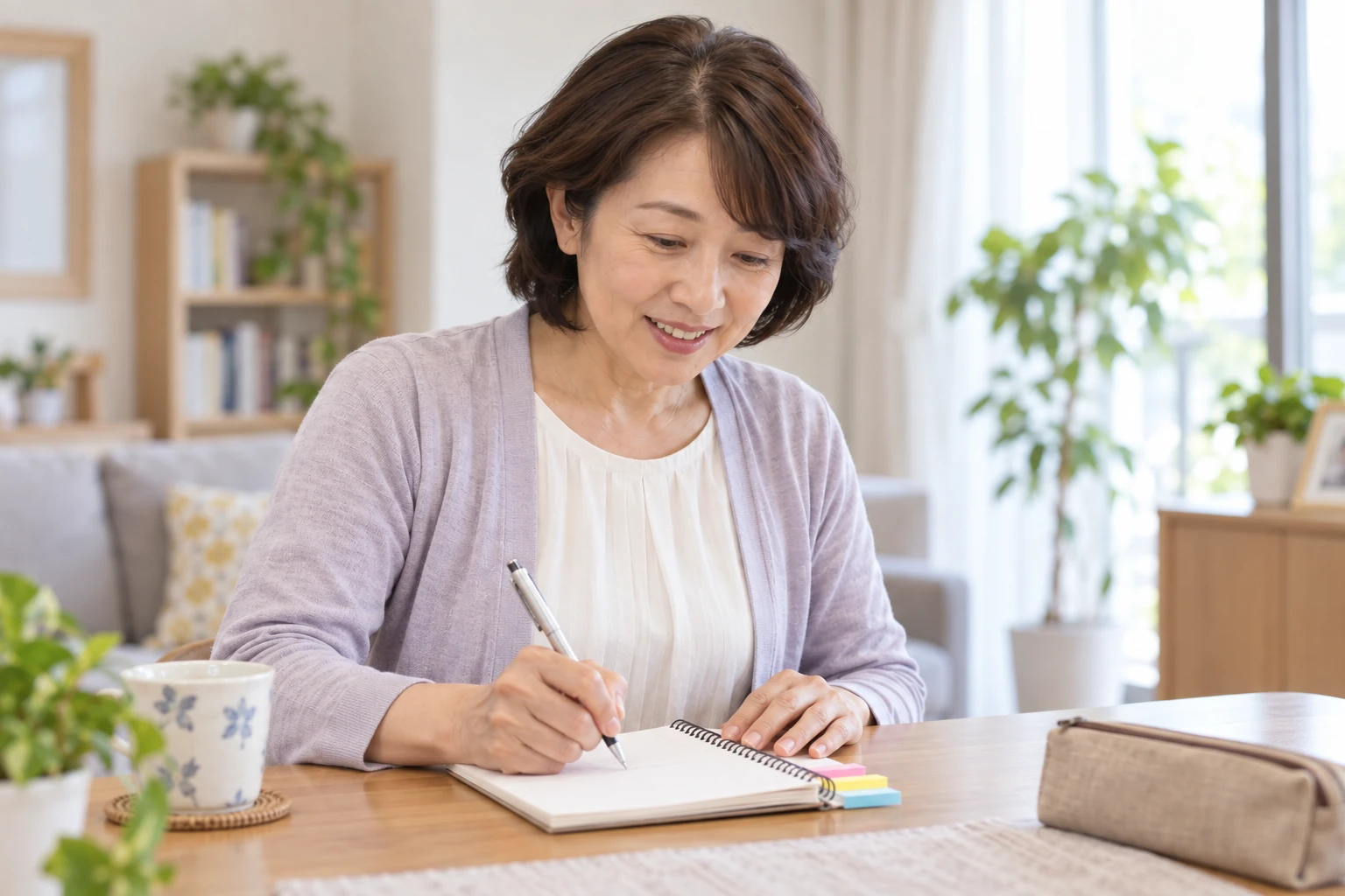 相談で優先したい質問をノートにまとめる直美さんの編集イメージ