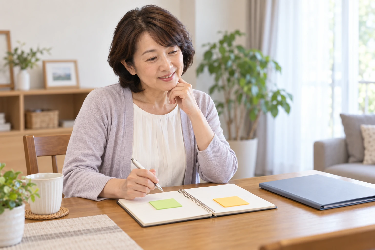 確認できた事項と次の課題を分けるメモの作り方を考える直美さんの編集イメージ
