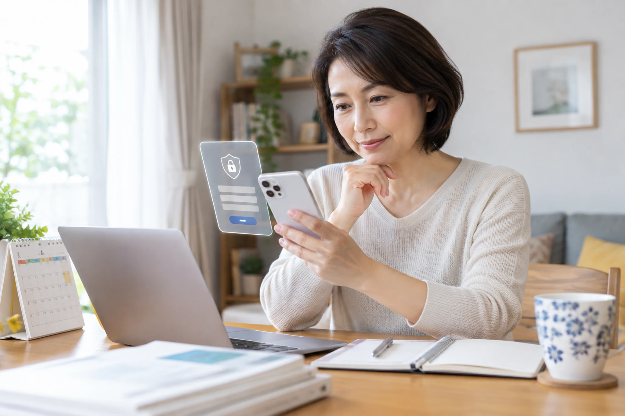 国民年金の免除条件を確認する女性