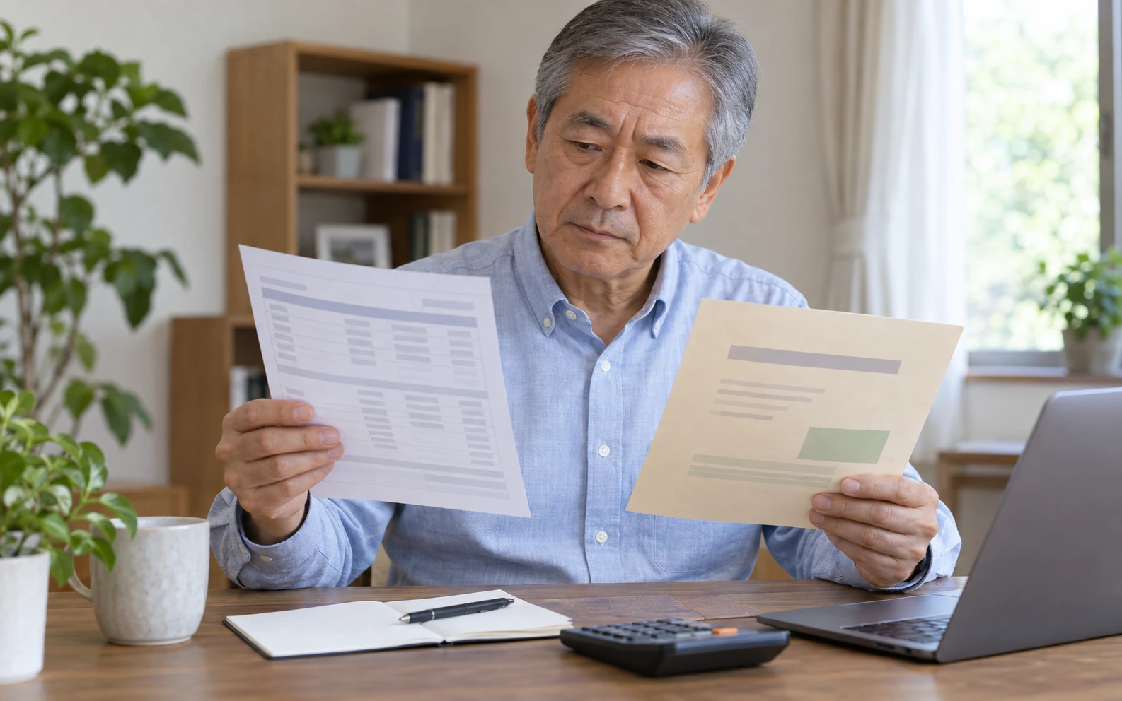 働きながら年金の受給開始時期を考える男性