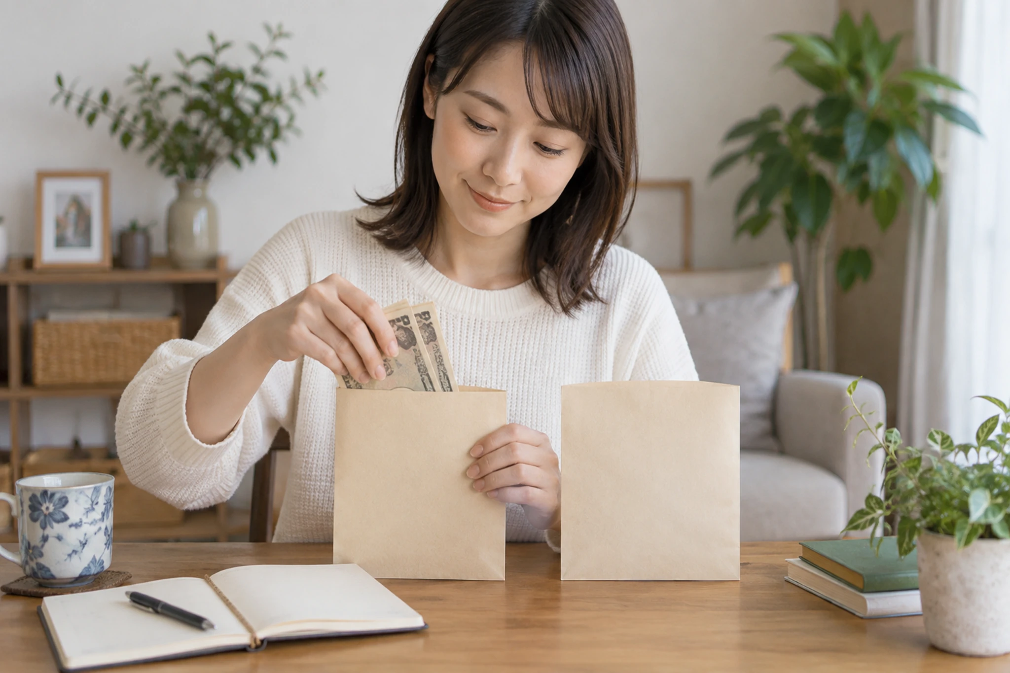 老後の3期間を表に整理する女性