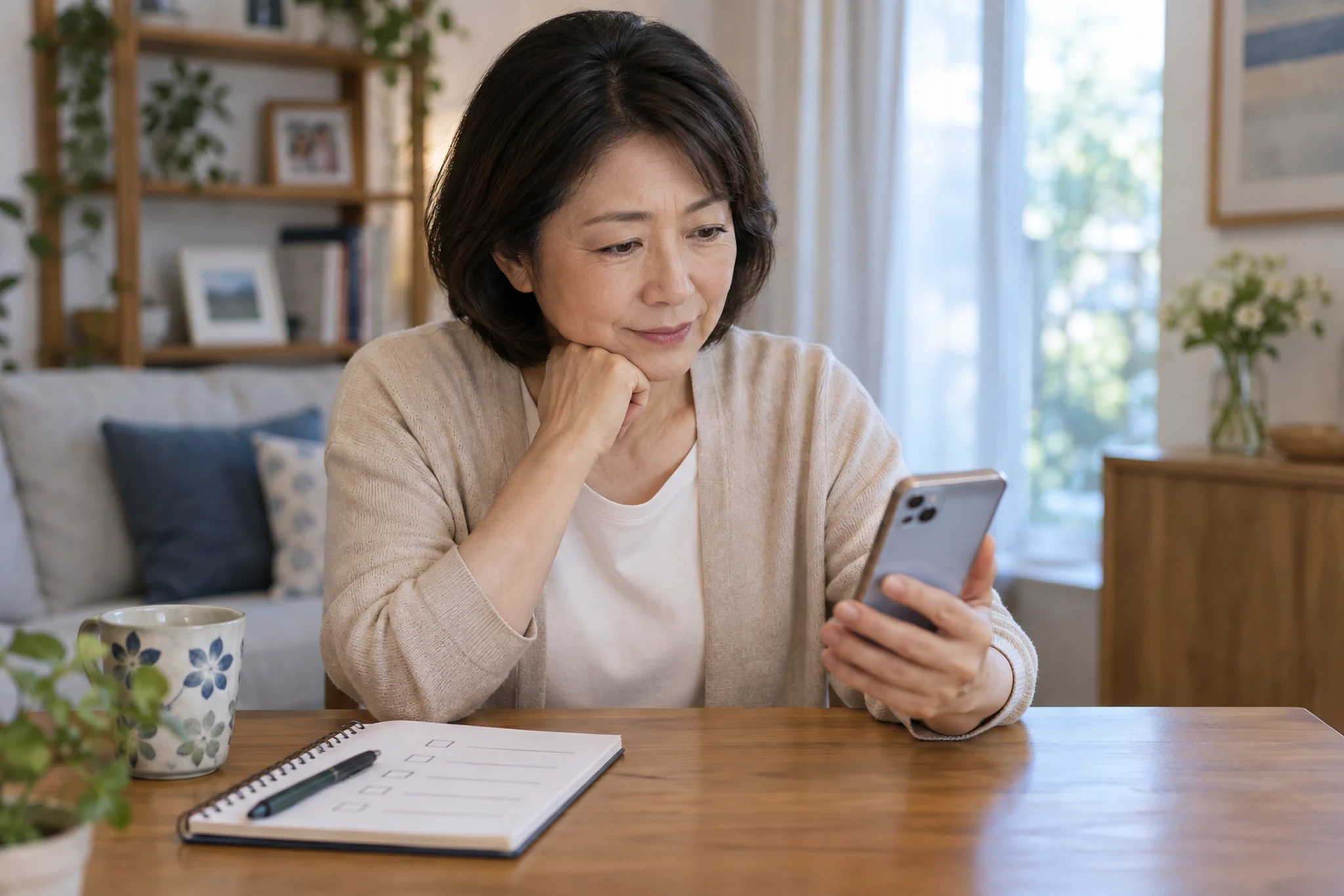 訪問型サービスの確認項目を書き出すイメージ